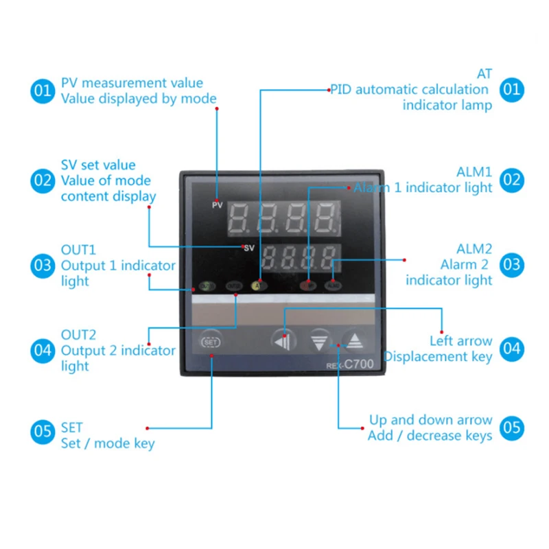 1 шт. REX-C100 PID интеллектуальный регулятор температуры REX-C100-C400-C700-C900 термостат SSR релейный выход