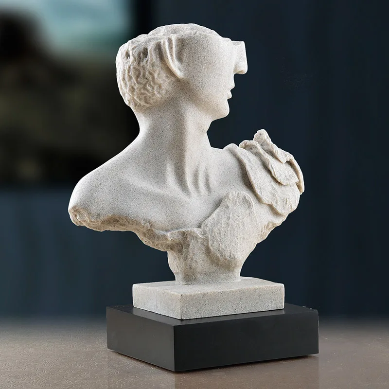 

Retro David Bust Figure Michelangelo Buonarroti Statue Gypsum Resin Craftwork Desktop Home Decorations Collectible L2177