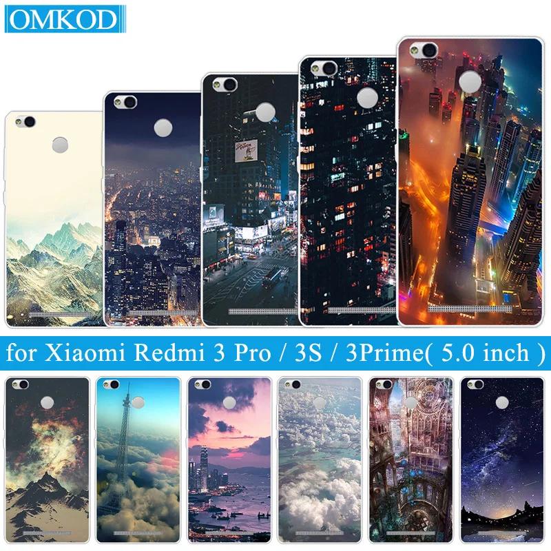 

for Coque Xiaomi Redmi 3S Case Cover 5.0" Clear TPU Silicone Case for Xiaomi Redmi 3Pro Hongmi 3S 3 S Pro Black Night Build Capa
