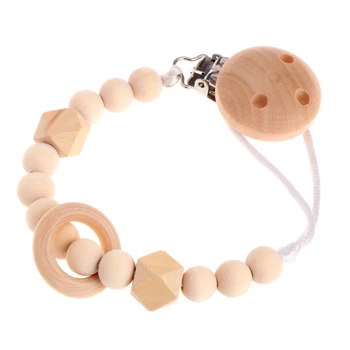 

Baby Like Baby Infant Toddler Dummy Pacifier Soother Nipple Wooden Chain Clip Holder Gift Lovley