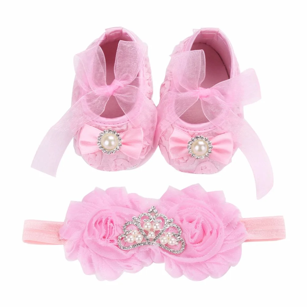 2016 New Rhinestone Imperial Crown Shoes Headband Set,Baby