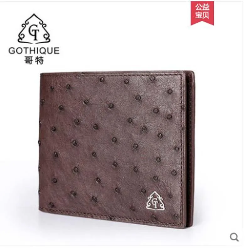 

gete 2019 new Imported ostrich leather wallet for men. Leather business horizontal wallet for men wallet
