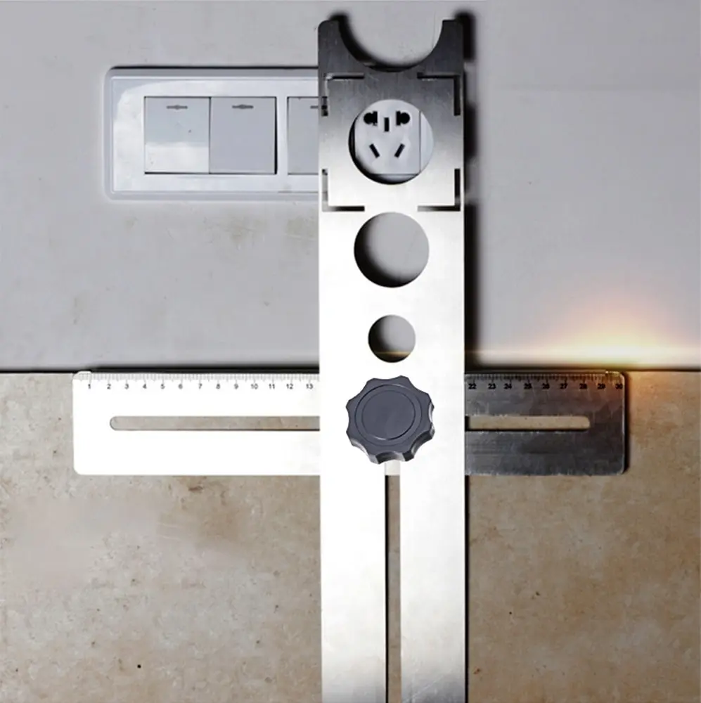 

Multi-Functional Tile hole Locator Puncher Tapper Universal Wall Marking Machine Adjustable Hole Punching Tool Position Ruler