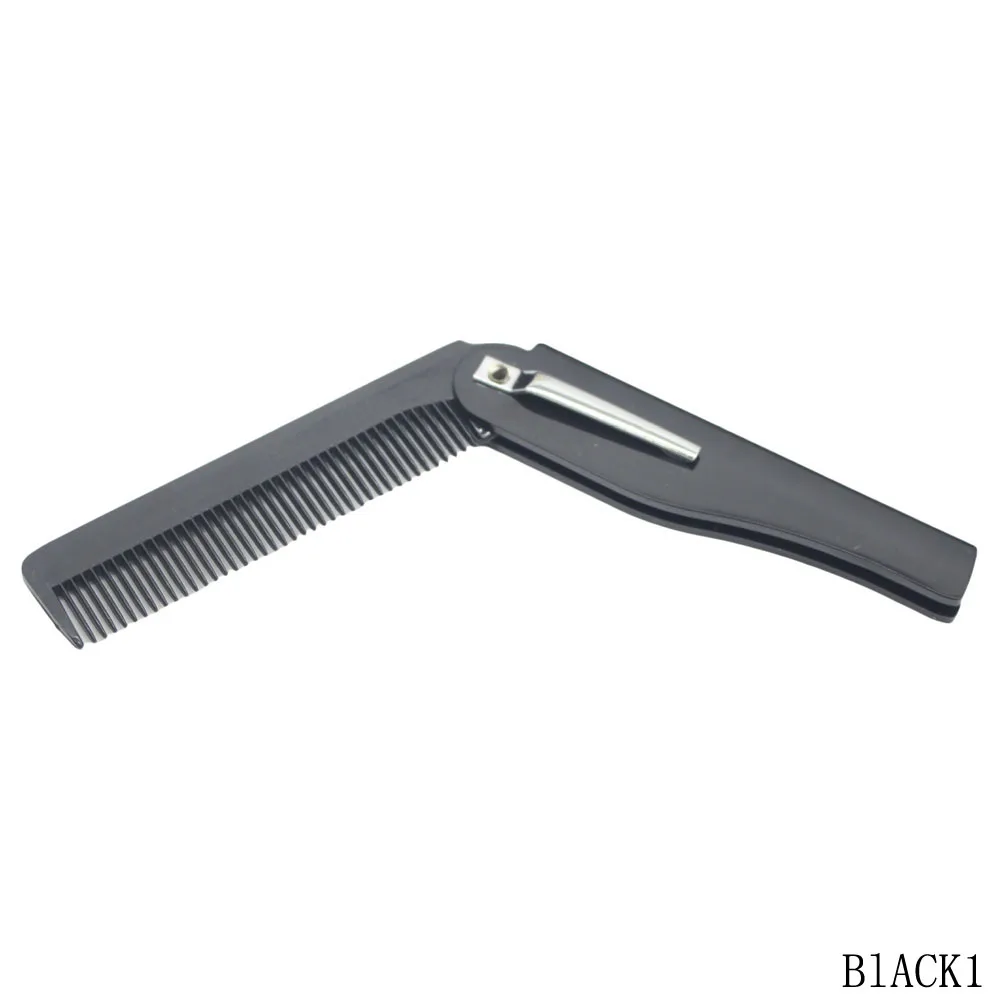 

Portable Folding knife type horn hair combs travel commercial plastic small comb for men special knife comb hair head Moustache