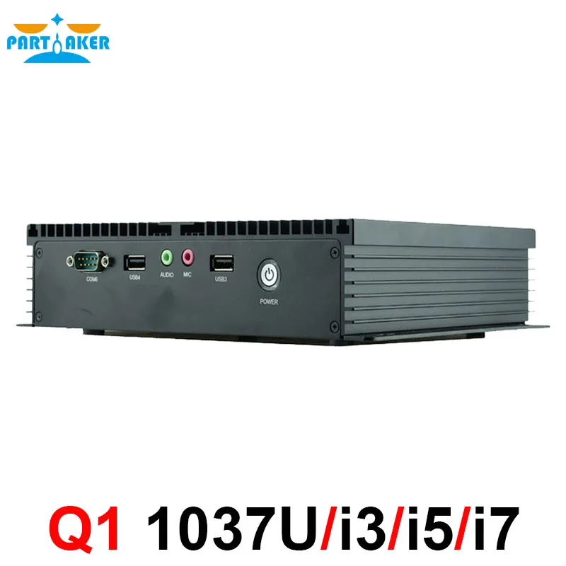 Немощные прочные промышленные компьютеры Celeron 1037U i5 3317u мини ПК без вентилятора с 6