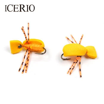 

ICERIO 8PCS #10 Orange Foam Indicator Beetle Trout Fly Fishing Lures