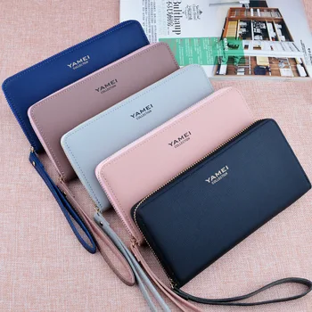 

INS 2018 Brand Latest PU Leather Long Women Wallet Change Hasp Clasp Purse Clutch Phone Card Holder Female Wallets Carteras