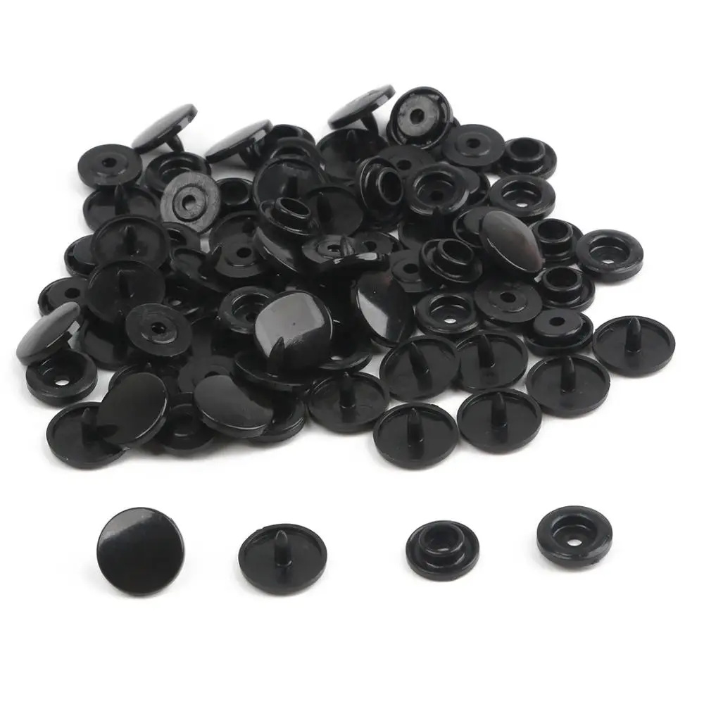 Новое поступление 100 компл./лот T5(12,2 мм) мульти параметр Пластик кнопки для одежды сумка-папка темная Пряжка DIY аксессуары для ногтей - Цвет: Black