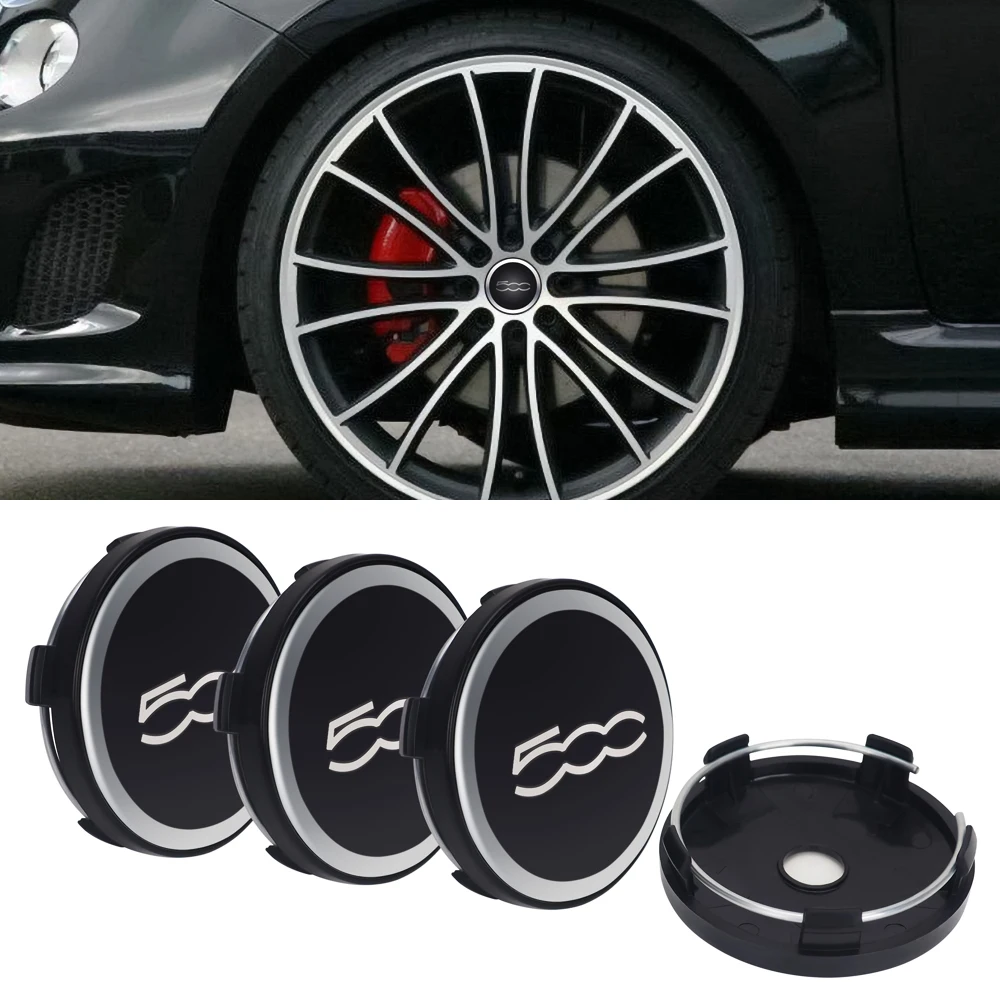 

4pcs 60mm For FIAT 500 500C Car Tuning Universal Sticker Emblem Car Wheel Center Caps Badge Car Hub Cap Rims Cover Accessories