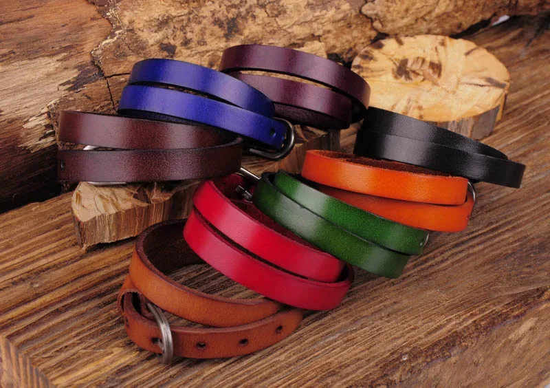 Fivela de Couro Lote Biker Rock Clássico Duplo Envoltório Couro Pulseira Manguito Novo G557 8 pc 3 G557 lote 8 pc biker rock clássico