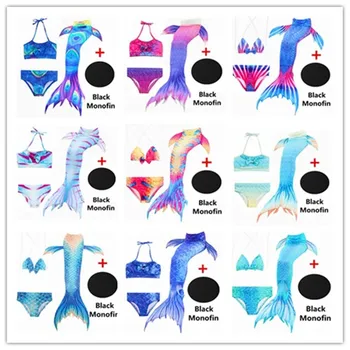 

Little Children Zeemeerminstaart Met Monofin Fin Girls Kids Swimsuit Mermaid Tail Cosplay Costume for Girl Swimming Bikinis Set