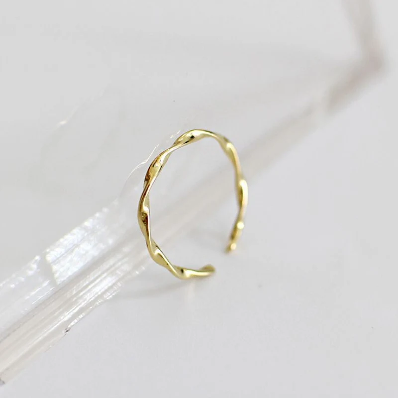 F.I.N.S корейское модное женское кольцо на костяшки пальцев, подлинное 925 пробы Серебряное волнистое кольцо, Открытое кольцо на палец, золото, серебро, женский костюм