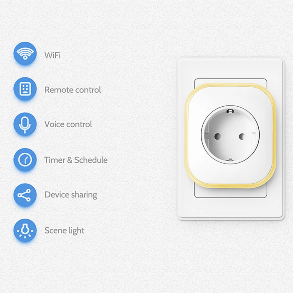 Wifi Smart power Plug домашний WiFi ЕС выход с usb-портом изменение цвета лампы дистанционное управление в любом месте работа с Alexa Google Home