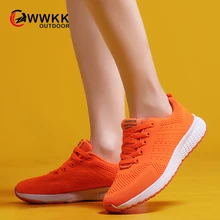 WWKK/ летние женские кроссовки; обувь для отдыха; дышащая сетчатая обувь со шнуровкой; прогулочная спортивная обувь для женщин