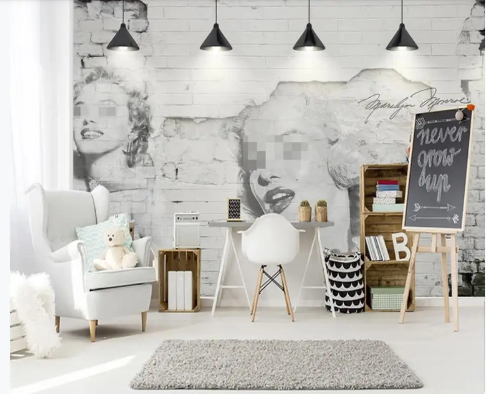 

Nostalgic brick wall chandelier background wall mural 3d wallpaper 3d wall papers for tv backdrop