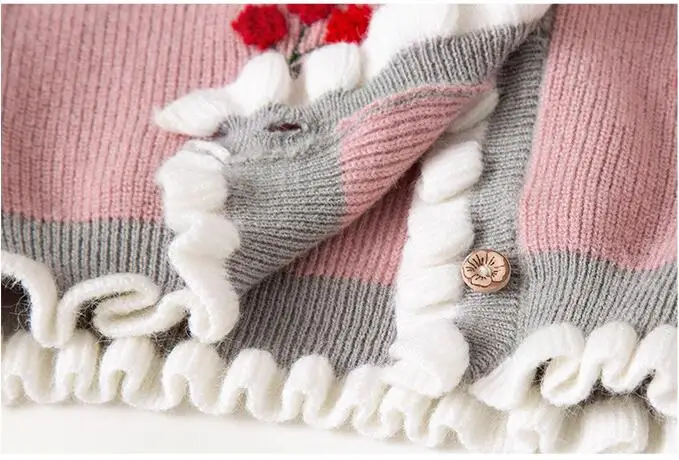 Baby cardigan sweater female spring new baby girl embroidered coat spring autumn period sweater children's clothing