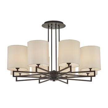 

Retro Fabric lampshade pendant light living room bedroom chandeliers and pendants for room dining iron led Fixture pendant lamp