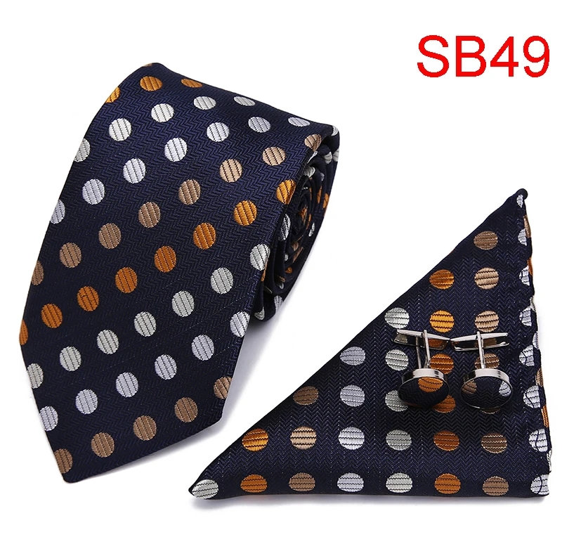 Дизайн набор галстуков с подарочной коробкой жаккардовый плетеный галстук шелковый галстук Hanky запонки наборы галстуков для свадебной вечеринки для мужчин