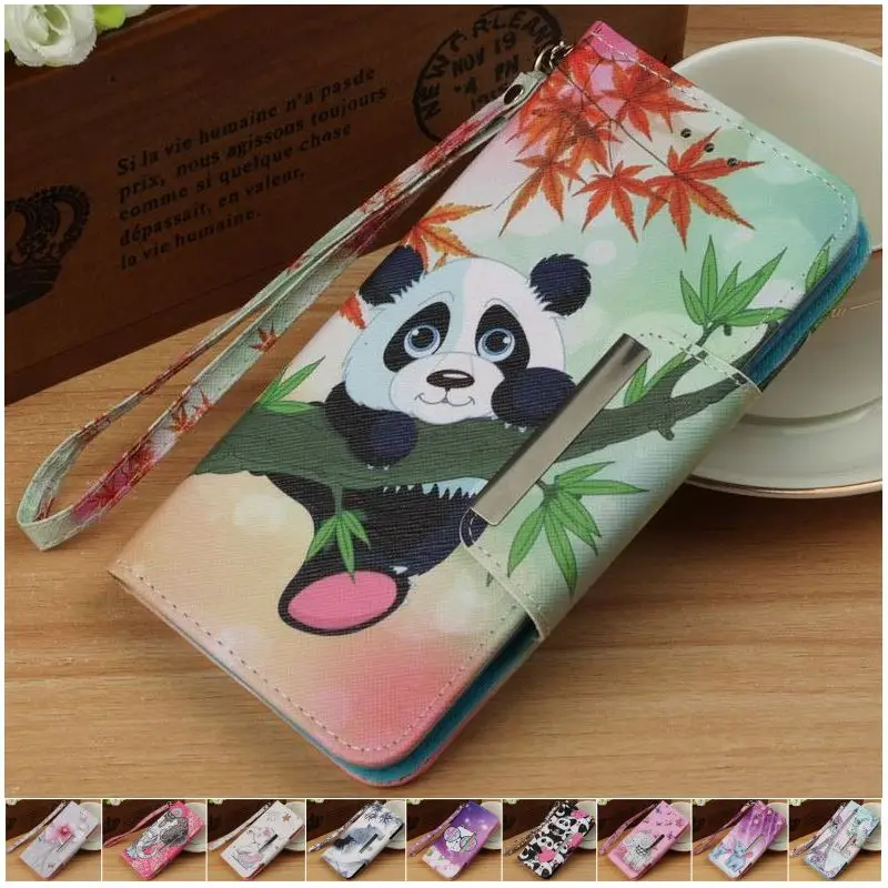 

Cute Cat Tiger Elephant Panda Case For Apple iPhone X 8 7 6S 6 Plus 6Plus 6sPlus Fundas Wallet Stand Flip Leather Case Capa P03Z