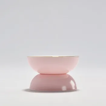 

Handpaint Brief Chinese Ceramic Porcelain Pink Tea Strainers Filter Leakage Tea Set Glaze Kiln Filter with Base Tray