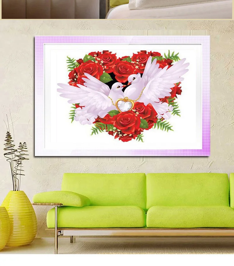 * Diy 5D Red Bird picture Needlework cross stitch diamond mosaic gift home decor Painting Full embroidery | Дом и сад