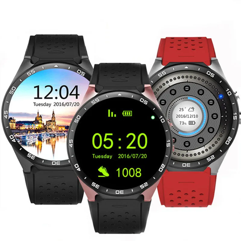 Unlock KW88 3G Quad Core Smart Watch Android Phone Relogios Invictas 4GB GPS Wifi Google Camera Playstore Bluetooth Smartwatch