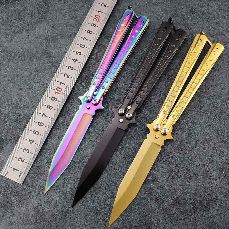 蝶ナイフ変換 Karambit ナイフ練習折りたたみナイフ蝶トレーナーゲームナイフ鈍いなしエッジツール Knives Aliexpress