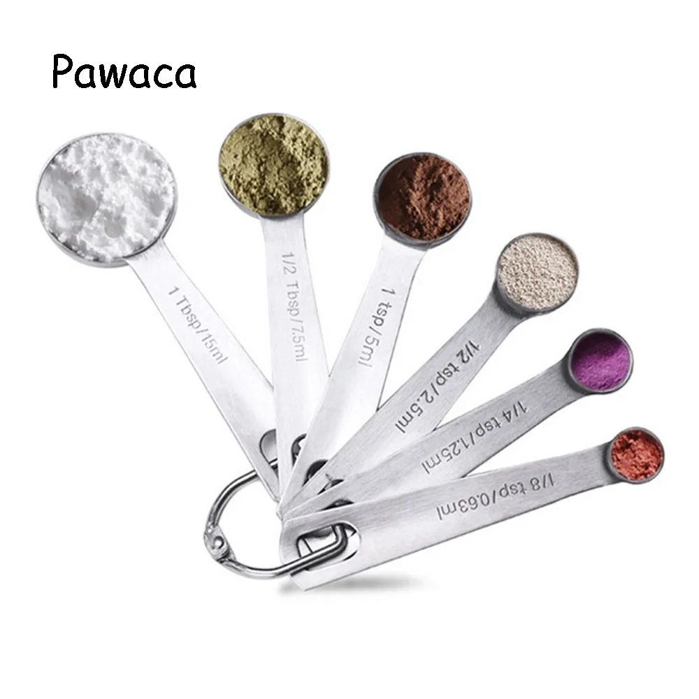

Pawaca 6pcs Stainless Steel Measuring Spoon Coffee Milk Powder Baking Metering Tools Cooking Spoon Baking Amount Measuring Set