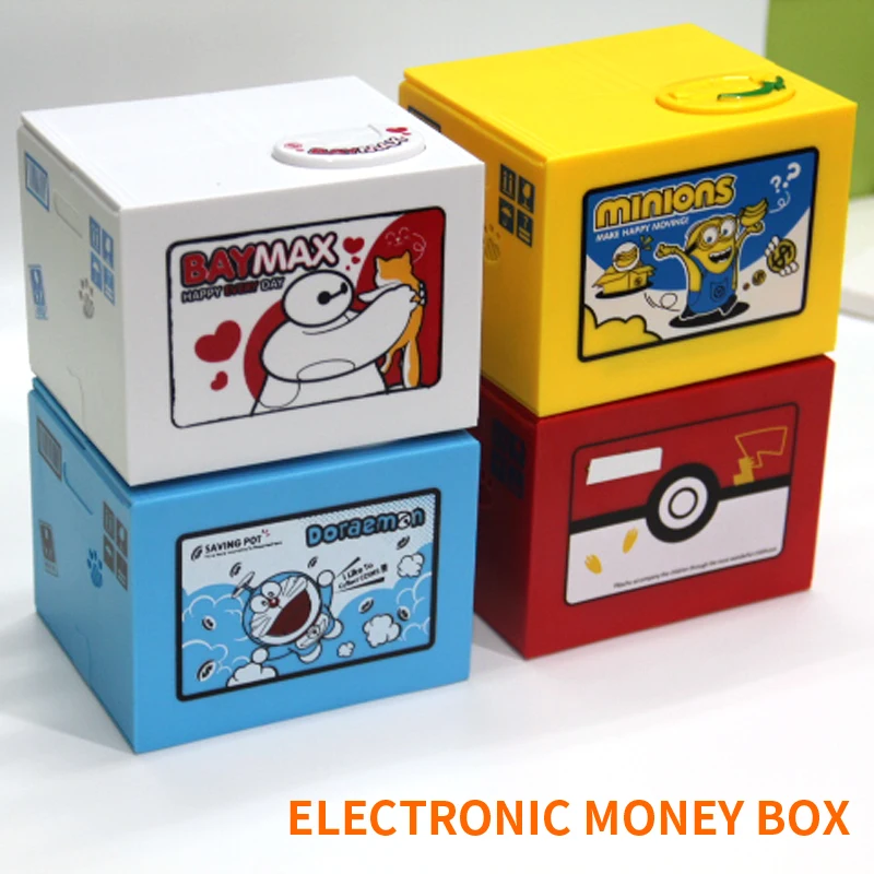 

2018 High Quality Electronic Money Box Pokemon Pikachu Piggy Bank Steal Coin Automatically For Kids Gift