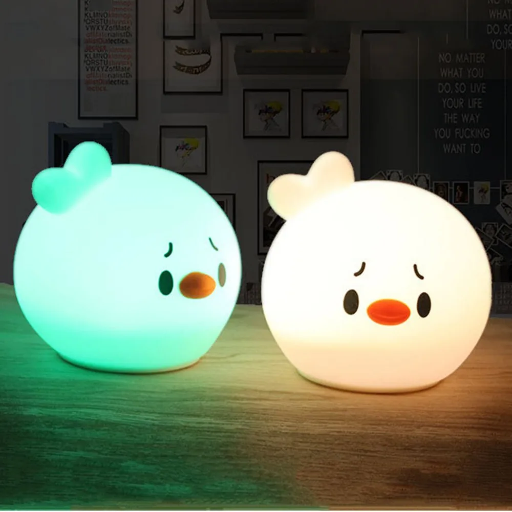 Silicone Chicken Tap Night Light USB Rechargeable Pinch Night Lamp