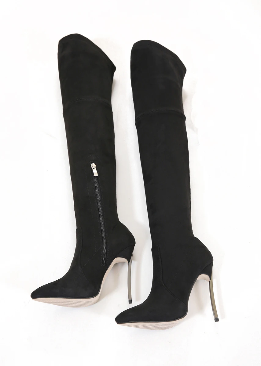 Rumbidzo/Коллекция года; сезон осень-зима; женские сапоги; обтягивающие высокие сапоги до бедра; Сапоги выше колена на высоком каблуке с острым носком; Sapatos