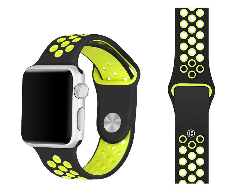 Ремешок для Apple Watch силиконовый ремешок часов серии 5/4/3/2/1 Спортивный Браслет для наручных часов iwatch, браслет 38 мм 40 мм 42 44 мм