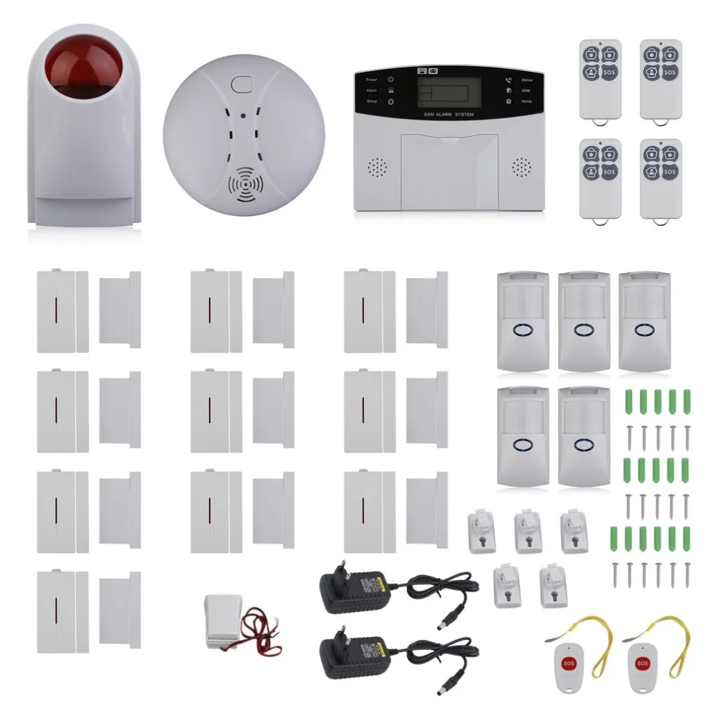 LCD Screen 436 GSM Alarm System Wireless Home Alarm System Intelligent Anti Theft System With Voice Prompt Alarm System Kits