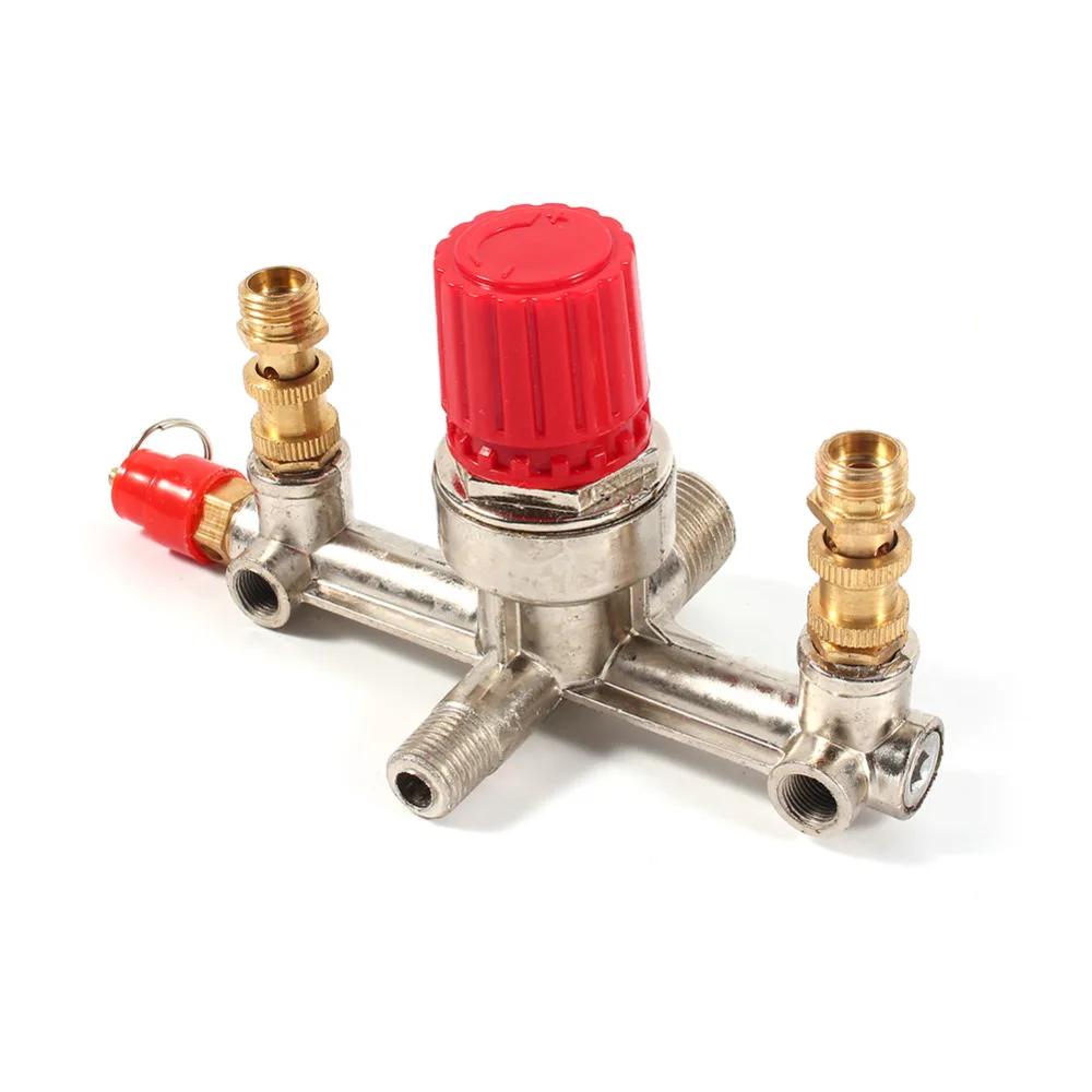 

Double Outlet Tube Alloy Air Compressor Switch Cap Pressure Regulator Valve Fit Part New Arrival