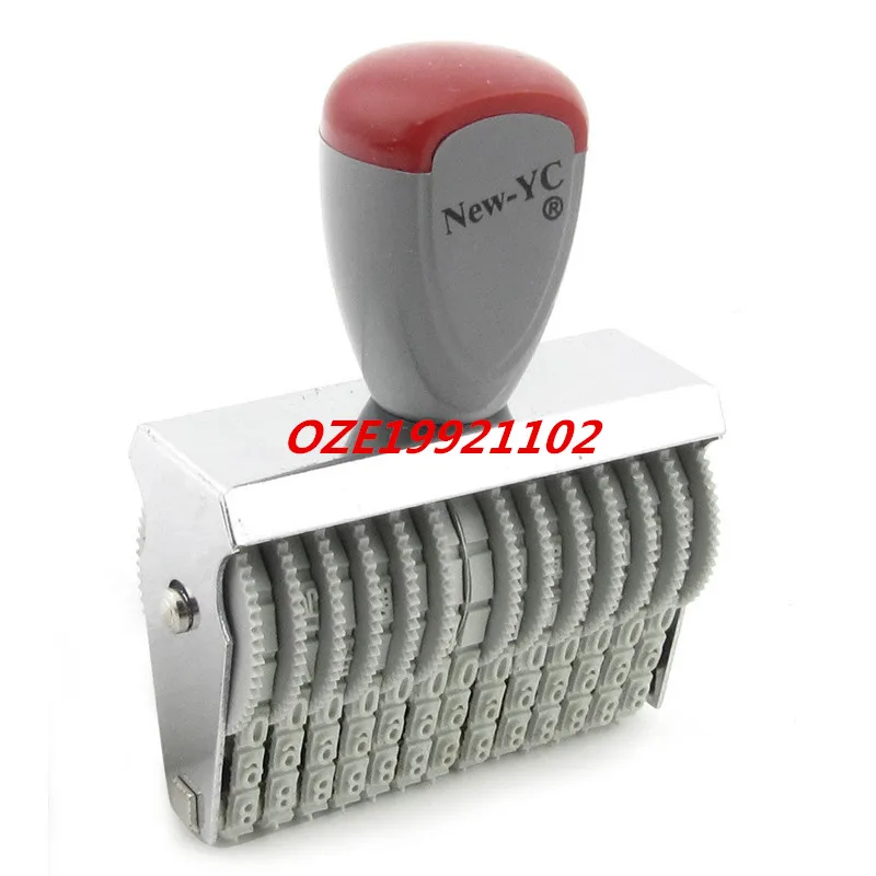 

1PCS Office 13 Band 5mm x 3mm Rubber 0-9 Numbers Numbering Stamp Gray Red