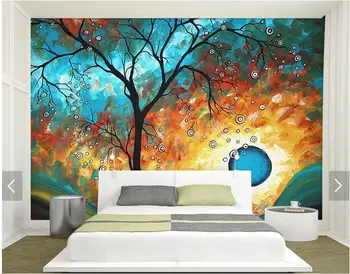 

3D photo wallpaper custom 3d wall mural wallpaper Art rich tree oil painting home decoration painting 3D living room decoration