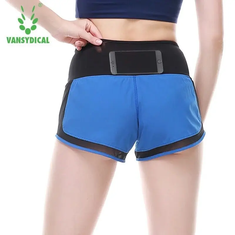 Vansydical Women Running Shorts Gym Cool Woman Sport Shorts With Pocket