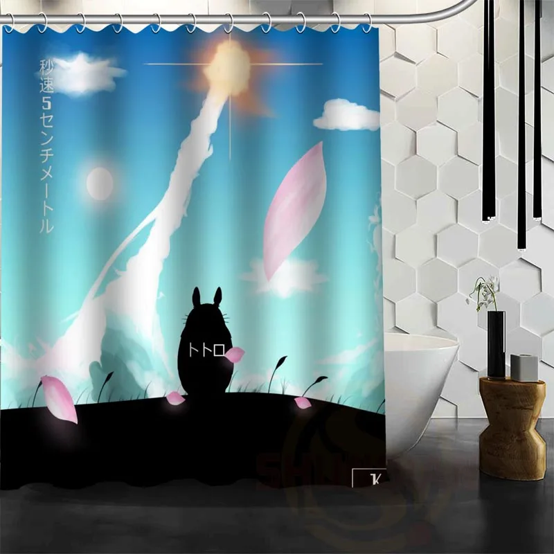 Лучшая занавеска для душа My Neighbor Totoro на заказ ванной водонепроницаемая ткань