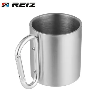 

Portable Outdoor Hiking Camping Climbing Tools Self Lock Carabiner Handle Cup Stainless Steel Water Tea Coffee Mug Tool
