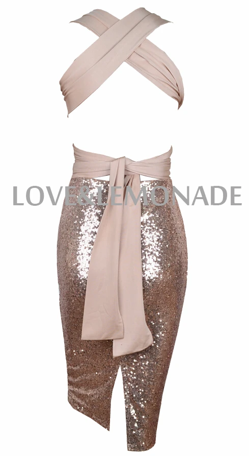 Платье на бретельках LOVE & LEMONADE с золотыми блестками 8655|gold sequin|tb dressdress love |