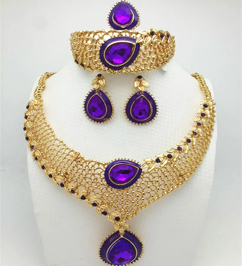 Top Exquisite Dubai Jewelry Set Luxury gold-color Big Nigerian Wedding African Beads Costume Design Heni1 | Украшения и