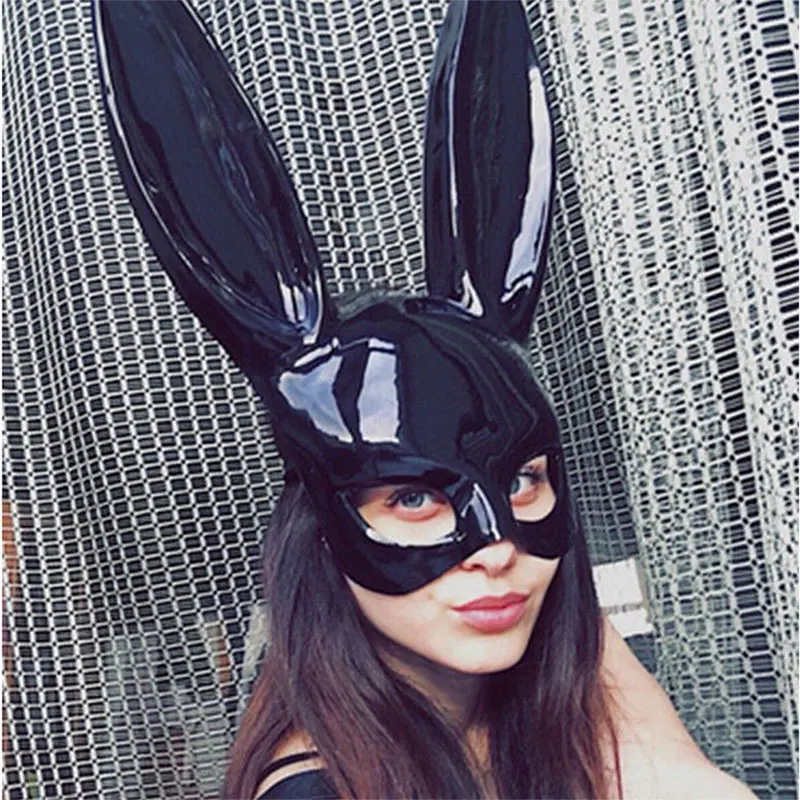 

Hot Rabbit Ears Sexy Headgear Halloween Plastic Mask Facepiece Halloween Props Costume Party Supplies Drop shipping