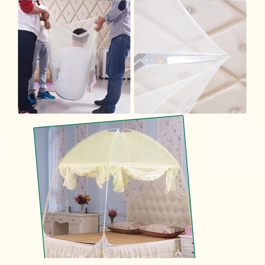 Домашний Mongilian Yurt москитная сетка качество стекловолокна Скоба москитная сетка высота 1,7 м молния полная подошва сетка трехдверная палатка