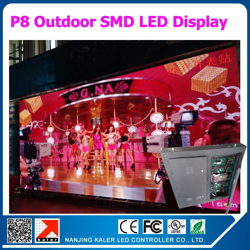 

TEEHO 768*768mm P8 LED Display Cabinet use 18pcs P8 RGB LED Panel 256*128mm Outdoor Waterproof LED Cabinet with Receiving Card