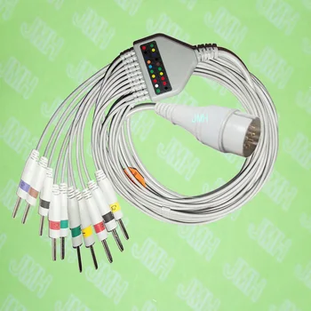 

Compatible with 11 PIN Fukuda FX-031 EKG patient monitor Machine the One-piece 10 leads ECG cable and 3.0 leadwires,IEC or AHA.