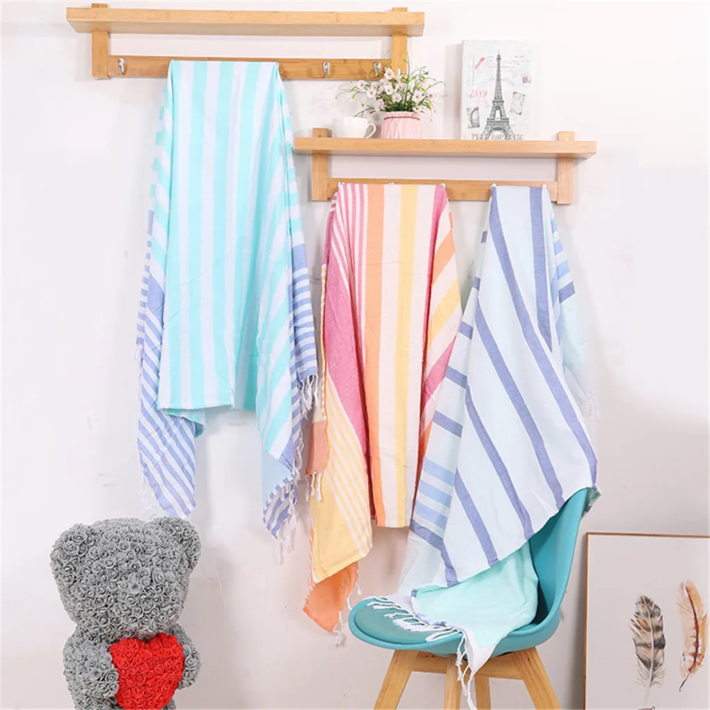 

Turkish Cotton Linen Double Layers Bath Beach Sauna Yoga Fringed Jacquard Towel bathroom accessories #CL30