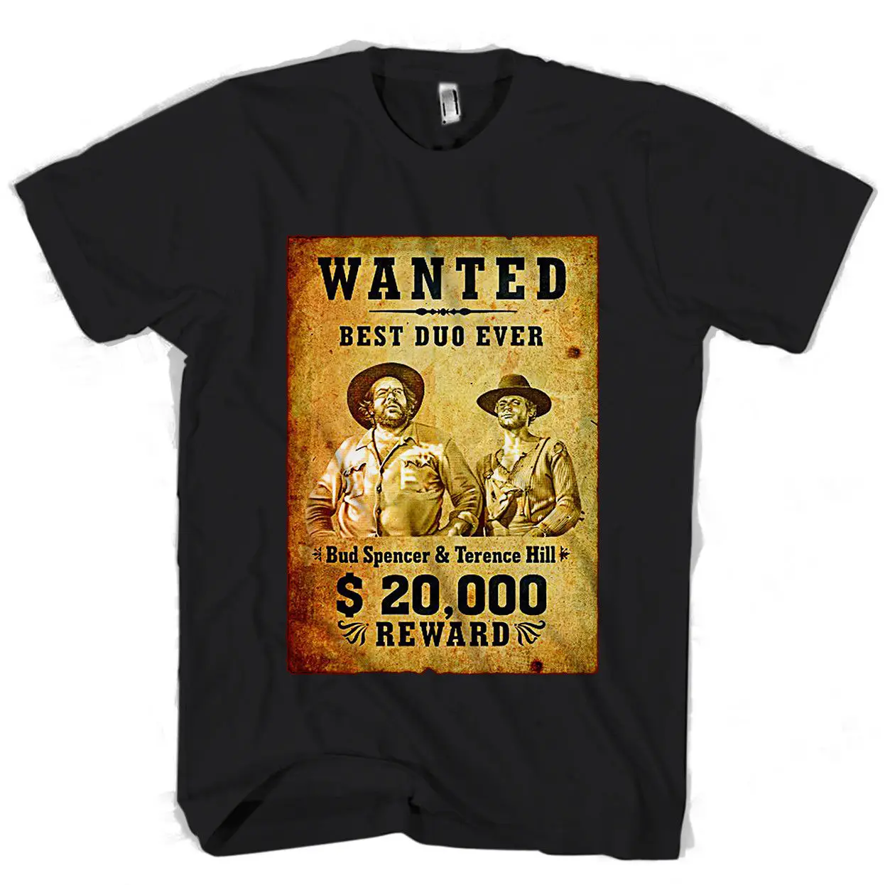 

Bud Spencer Terence Hill Poster Wanted Men's / Women's T Shirt Print Short Sleeve Men Top Novelty T Shirts Men'S Brand Clothing