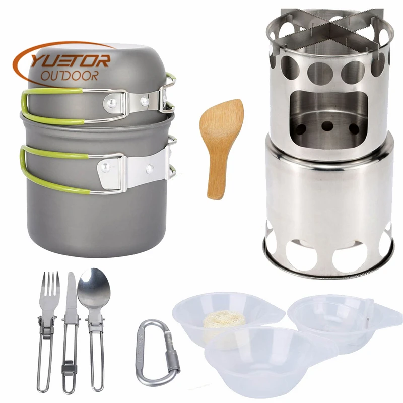 

YUETOR OUTDOOR Camping Stove Burning Stove Cooking Pot Set Hiking travel Backpacking Picnic Cookware Cooking Tool