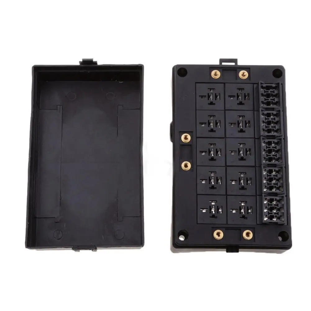 

Automotive 18 Way Fuse Relay Box Holder Block Circuit Protector Terminals 10-way Relay Socket Box With Dustproof Case