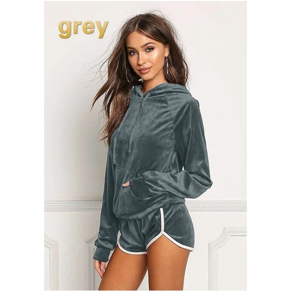 ZOGAA 2019Hot Sports Suit Women Casual Loose Short Long Sleeve Hoodies+Short Pants 2 Piece Sports Suit Solid Color Female Summer ZOGAA 2019Hot Sports Suit Women Casual Loose Short Long Sleeve Hoodies+Short Pants 2 Piece Sports Suit Solid Color Female Summer